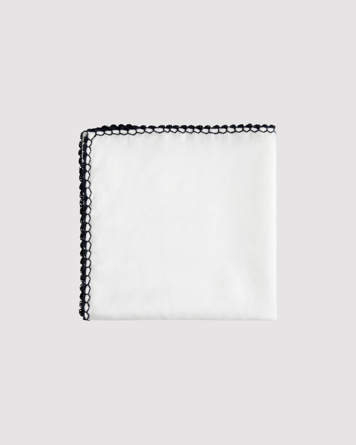 Pochette da taschino Ruffolo blu navy con impunture