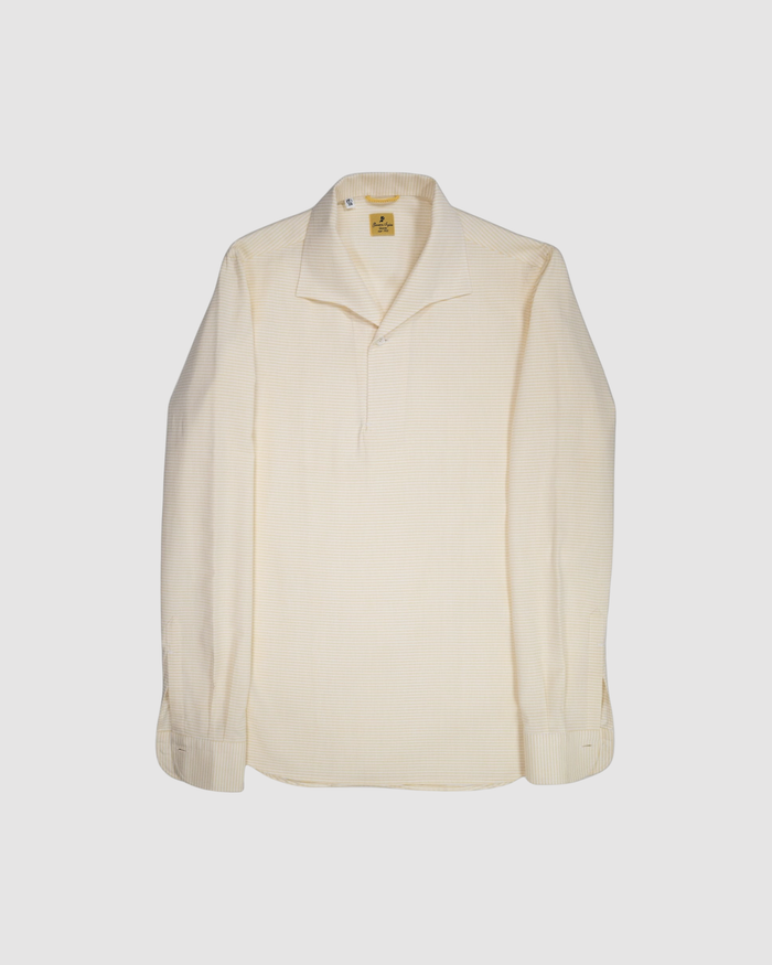 Yellow and White Striped Cotton Miami Polo