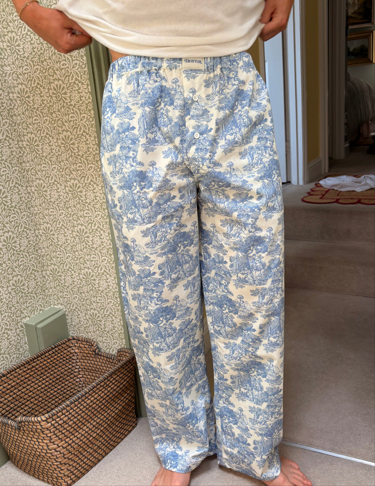 Blue Toile de Jouy Pyjama Trouser