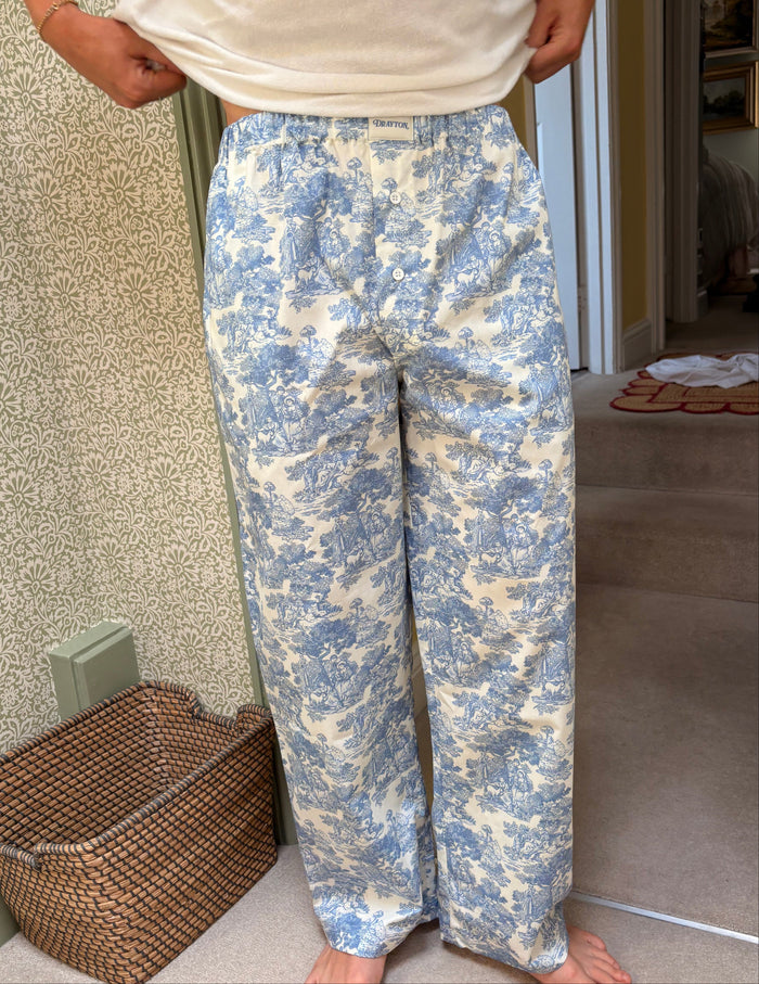 Blue Toile de Jouy Pyjama Trouser