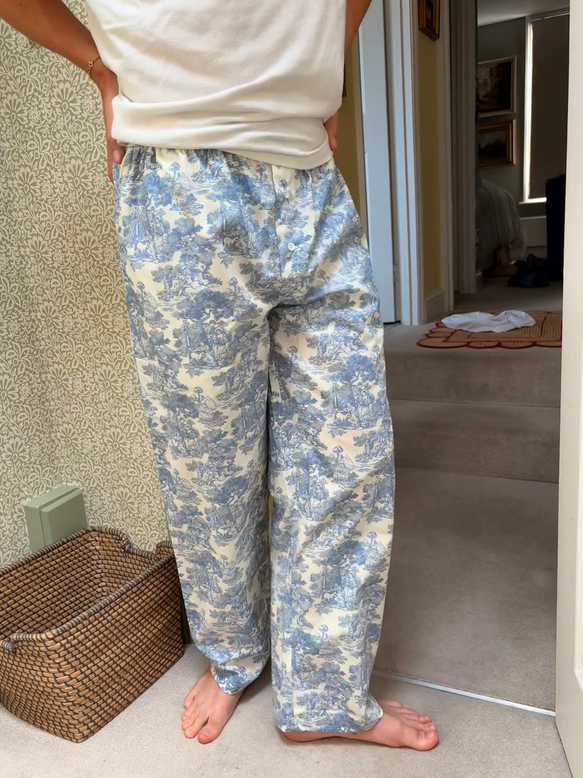 Blue Toile de Jouy Pyjama Trouser