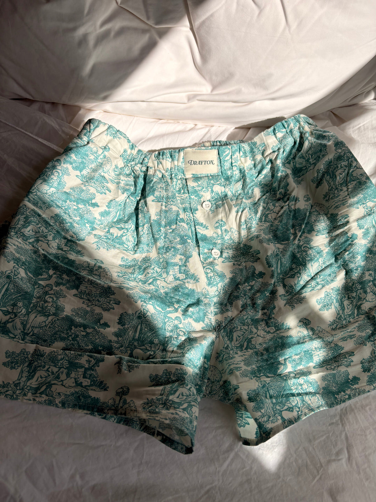 Toile de Jouy Green Boxer Shorts