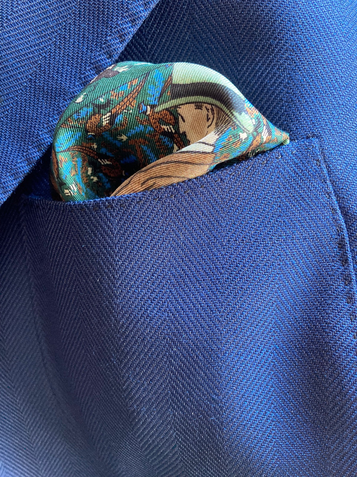 Seisser & Cie. Silk Pocket Square “Snobby Hunter“ (Racing Green, 25×25)