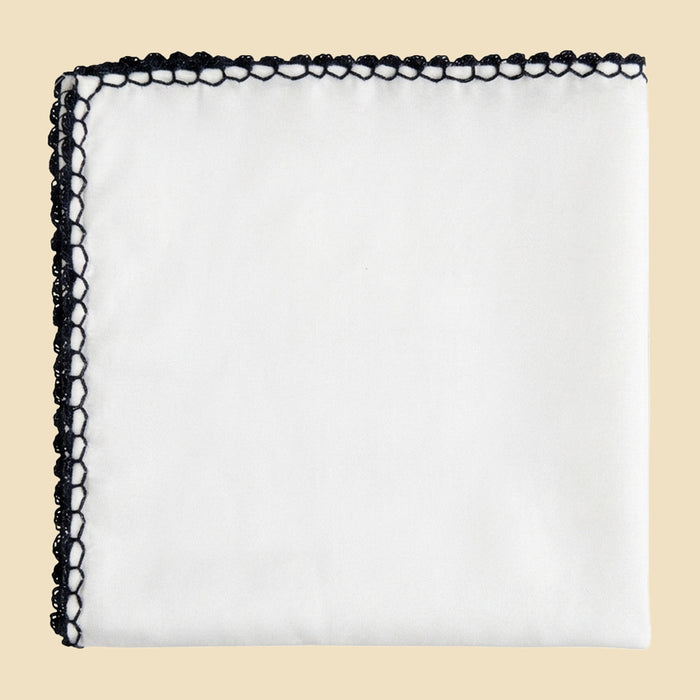 Navy Blue Ruffolo Stitch Pocket Square