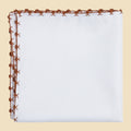 G. Inglese Orange Galletto Stitch Pocket Square handmade in Italy in cotton