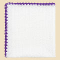 G. Inglese Purple Ventaglio Stitch Seersucker Pocket Square handmade in Italy
