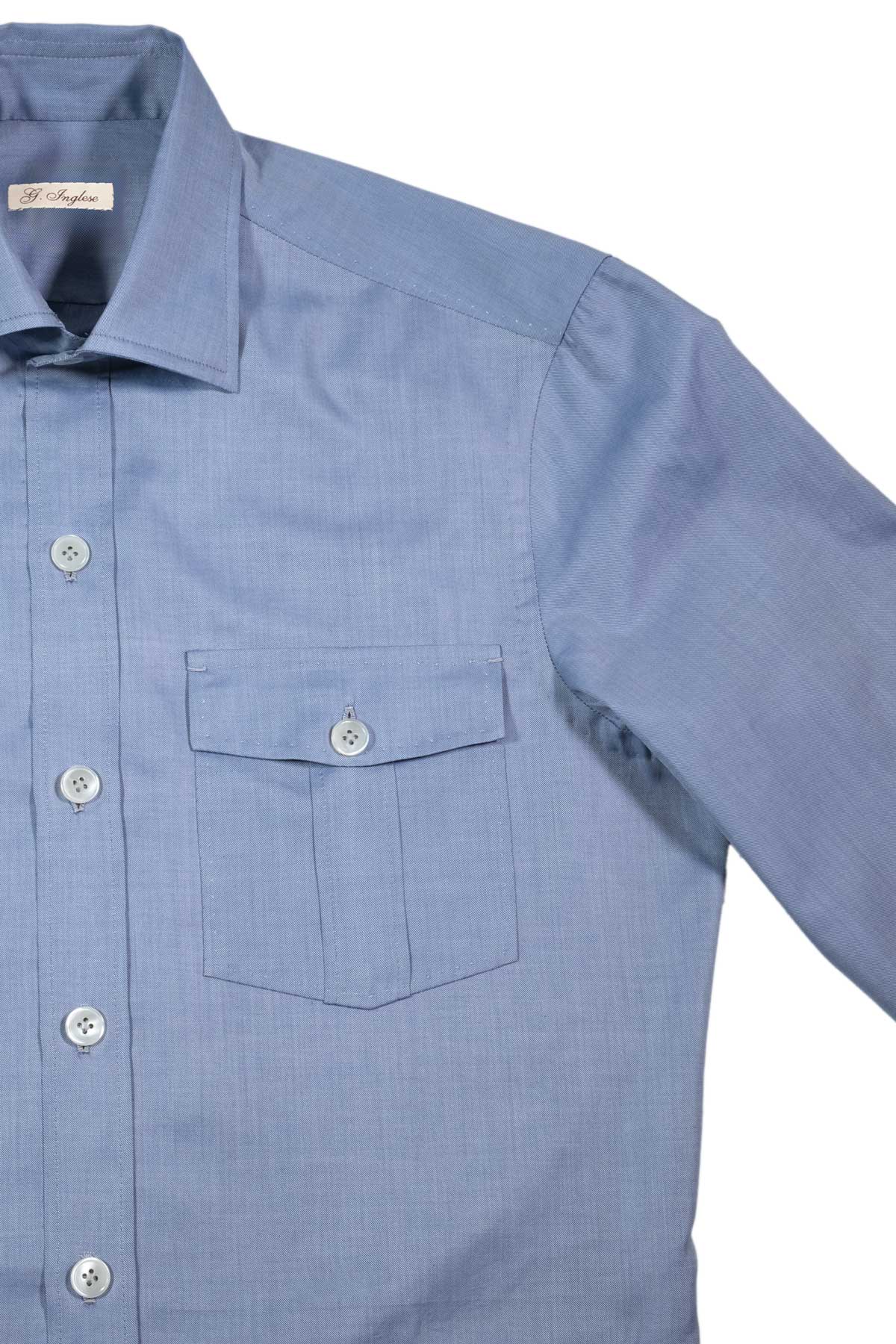 Light Blue Sea Island Cotton Safari Jacket