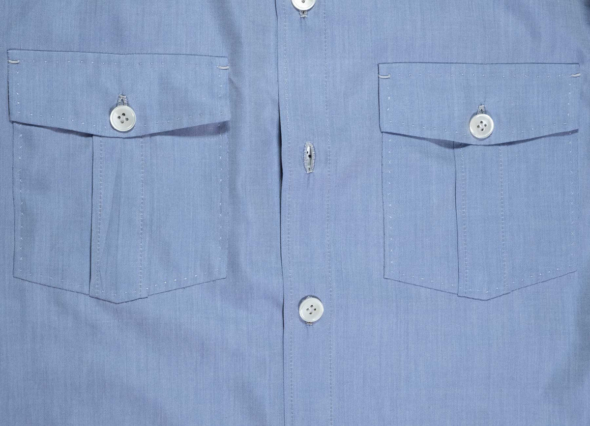 Light Blue Sea Island Cotton Safari Jacket