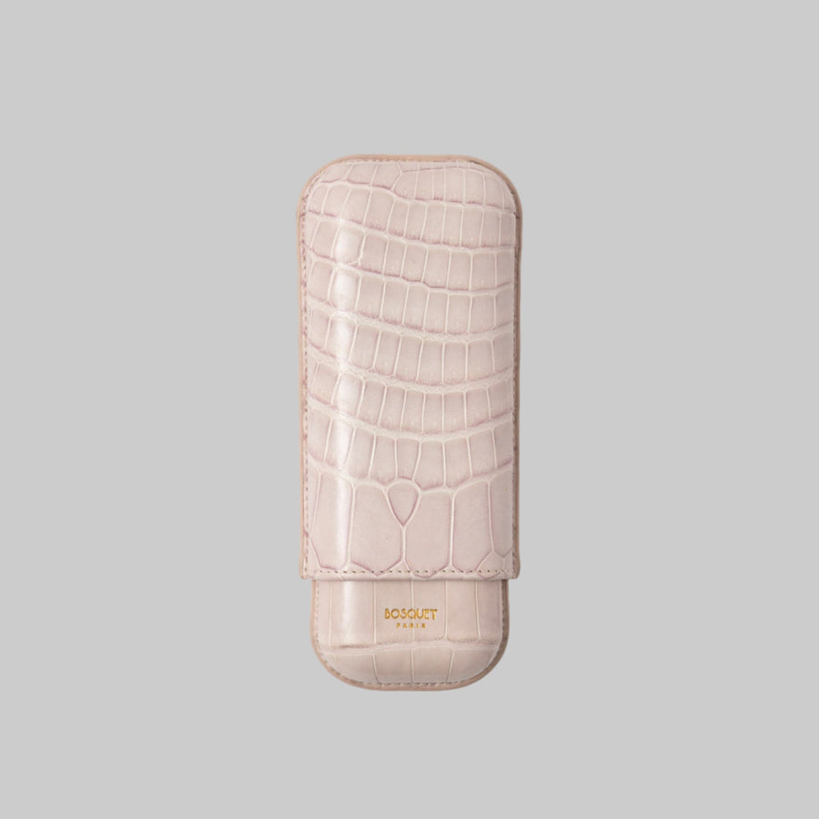 Pearl Rose Crocodile Cigar Case