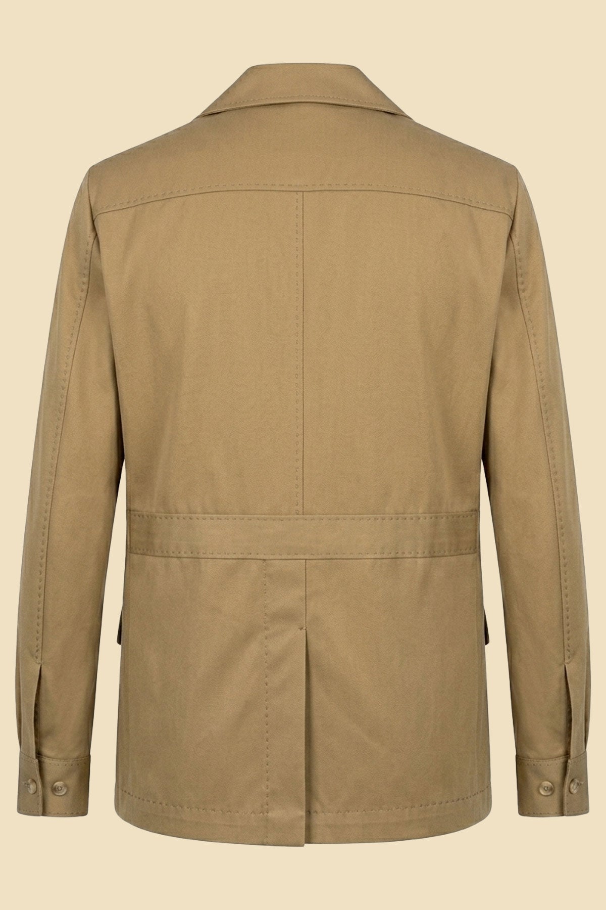 G. Inglese Tasmanian Wool Guayabera Sahariana Jacket handmade in Italy Back
