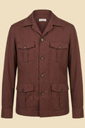 G. Inglese Red Tasmanian Wool Sahariana Jacket handmade in Italy with Capri collar