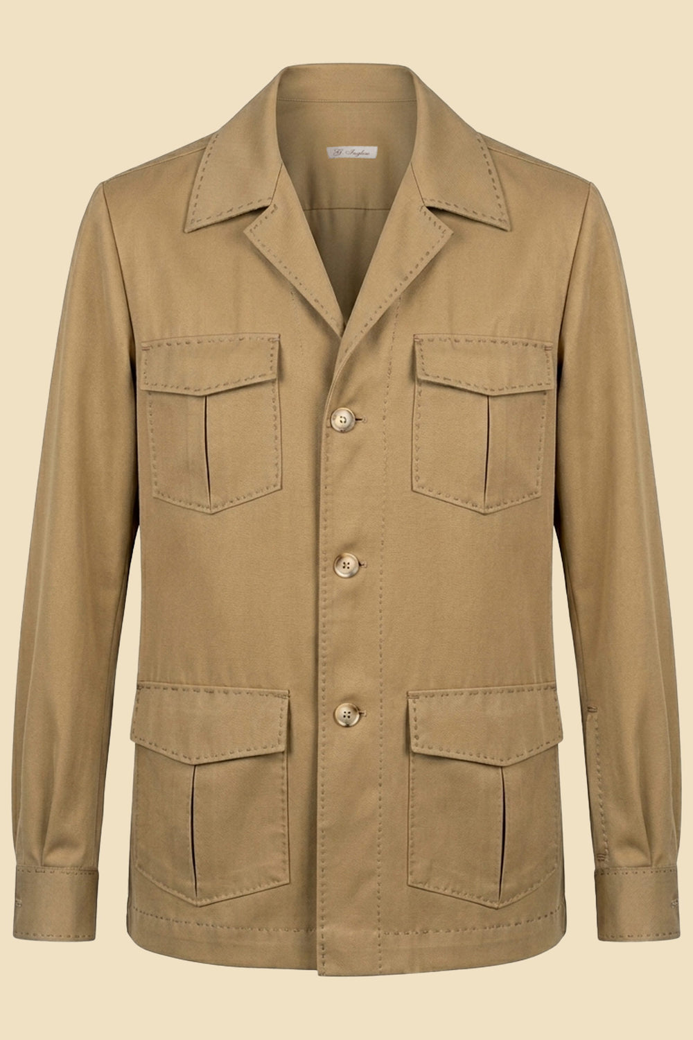 G. Inglese Tasmanian Wool Guayabera Sahariana Jacket handmade in Italy