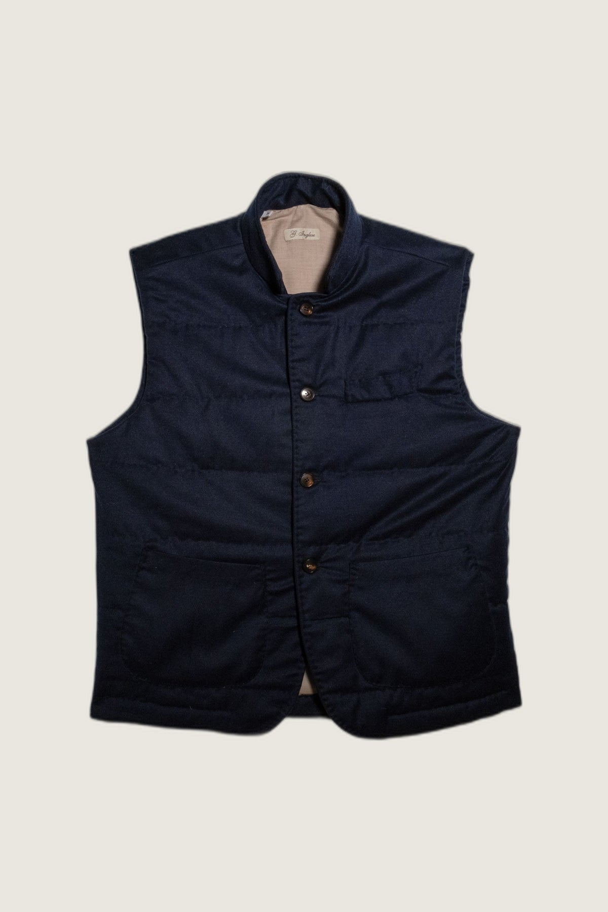 Blue Cashmere Padded Gilet