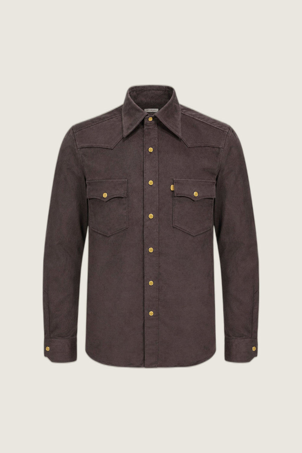 Camicia western in velluto marrone