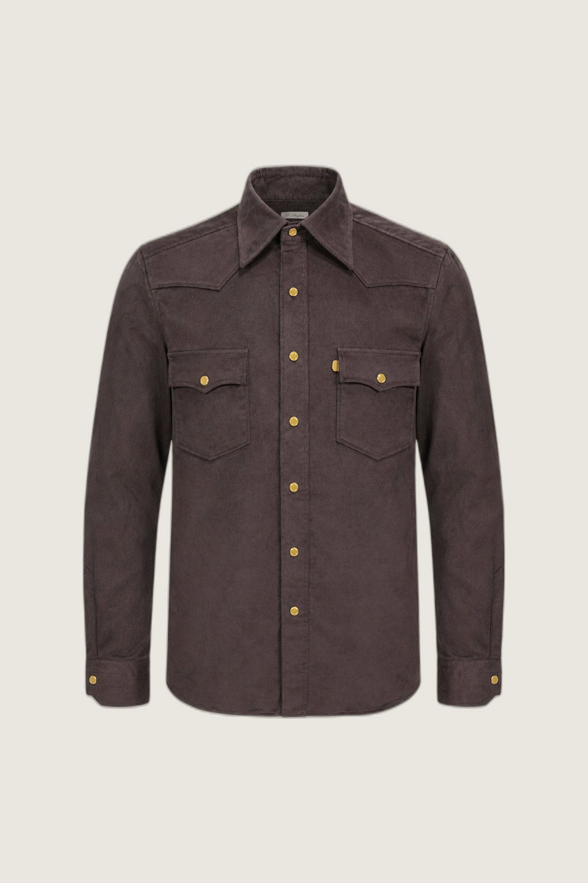 Camicia western in velluto marrone