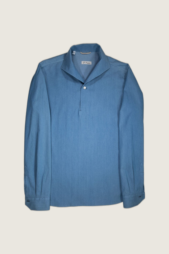 Polo Elvis in cotone denim
