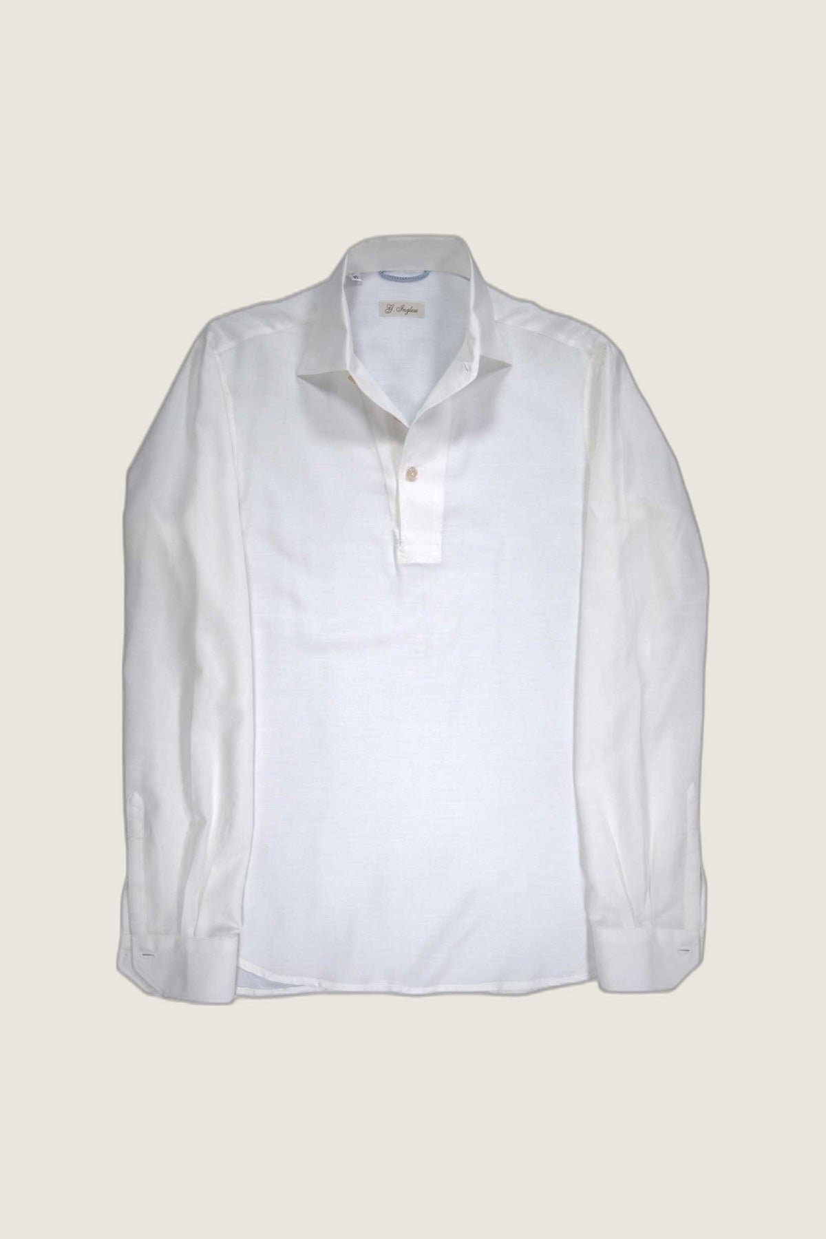 White Cotton and Cashmere Mastroianni Polo