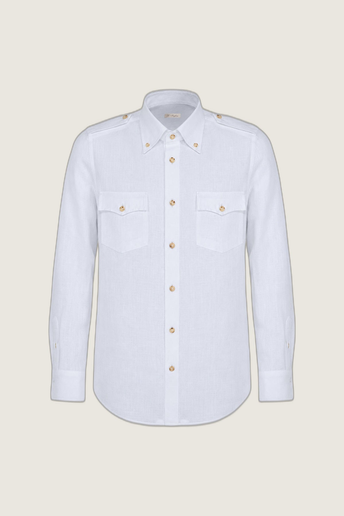 Camicia western in lino bianco
