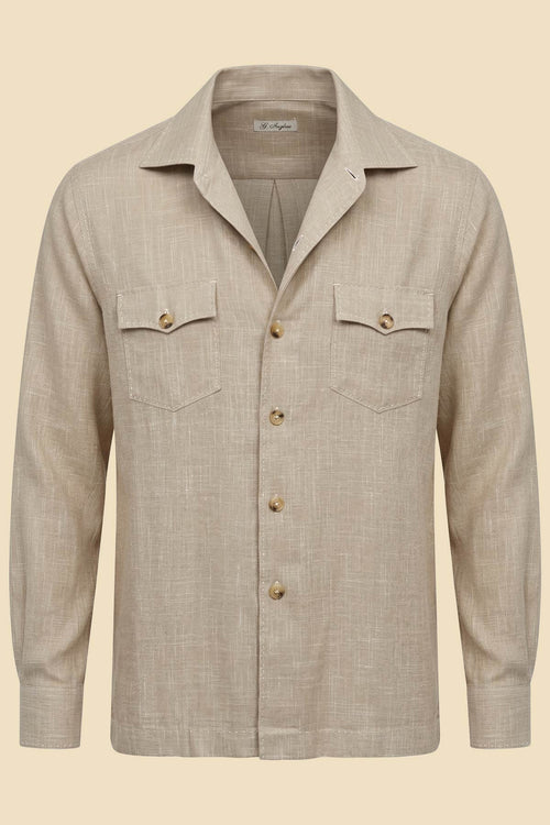 G. Inglese Bamboo Yarn Sahariana Jacket handmade in Italy with Capri collar