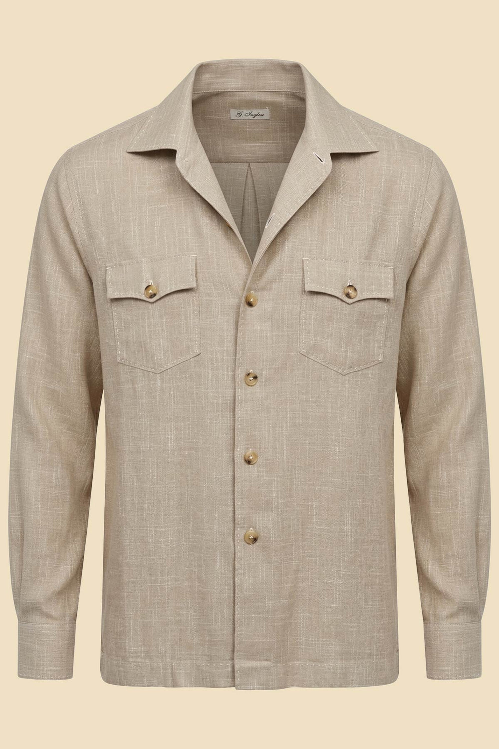 G. Inglese Bamboo Yarn Sahariana Jacket handmade in Italy with Capri collar